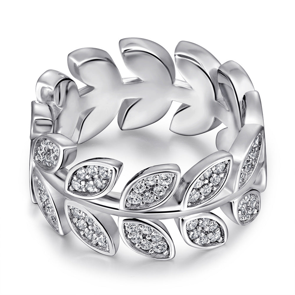 Damen Design Ring mit elegantem Blattmuster Shop Nory