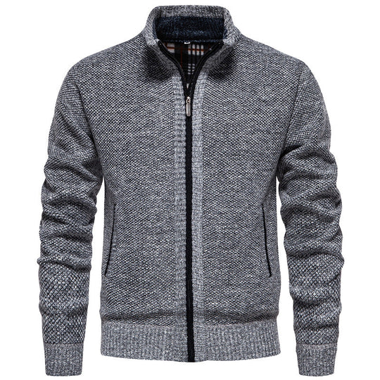 Herren Strickjacke mit hohem Kragen und praktischem Reißverschluss Shopnory