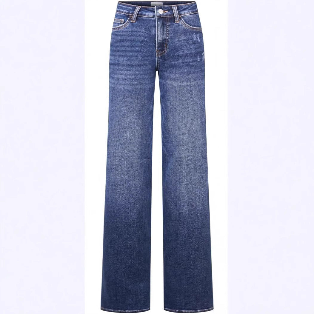 Damen Weite High‑Waist Schlagjeans aus Stretch Denim Shop Nory