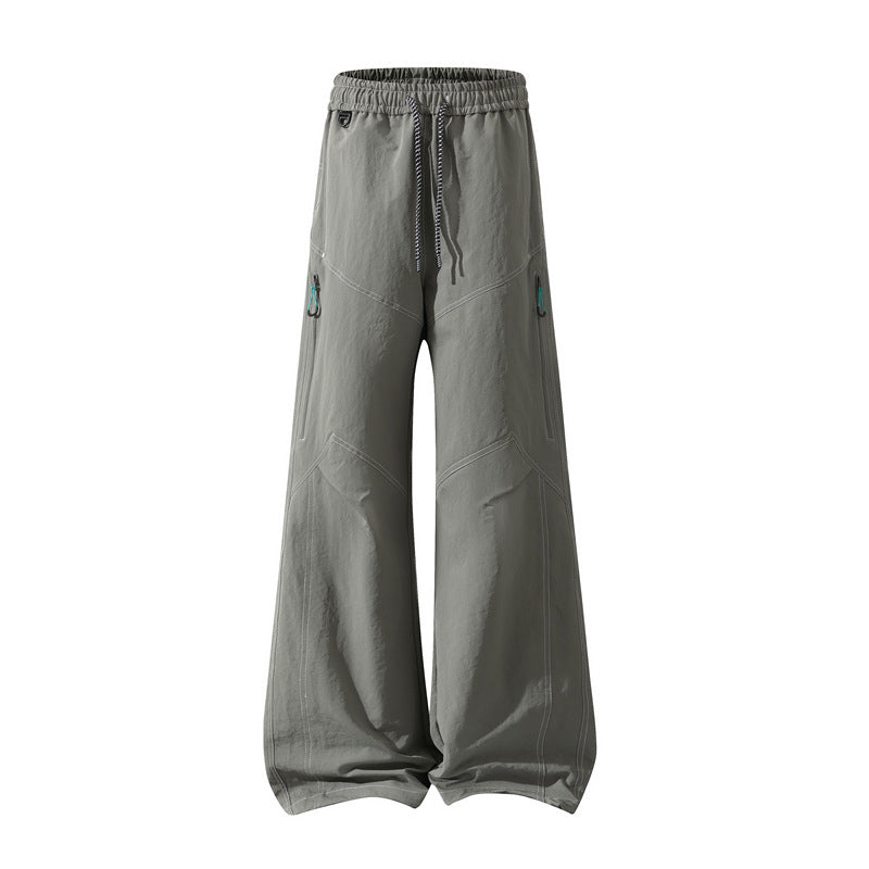 Herren Weite Cargo‑Hose mit Tunnelzugbund, Utility‑Nähten und Reißverschluss‑Taschen Shop Nory