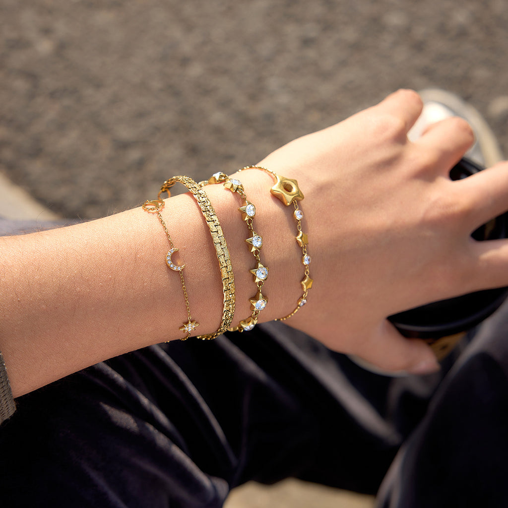 Damen Armband mit funkelndem Sternen-Design und verstellbarem Verschluss Shop Nory