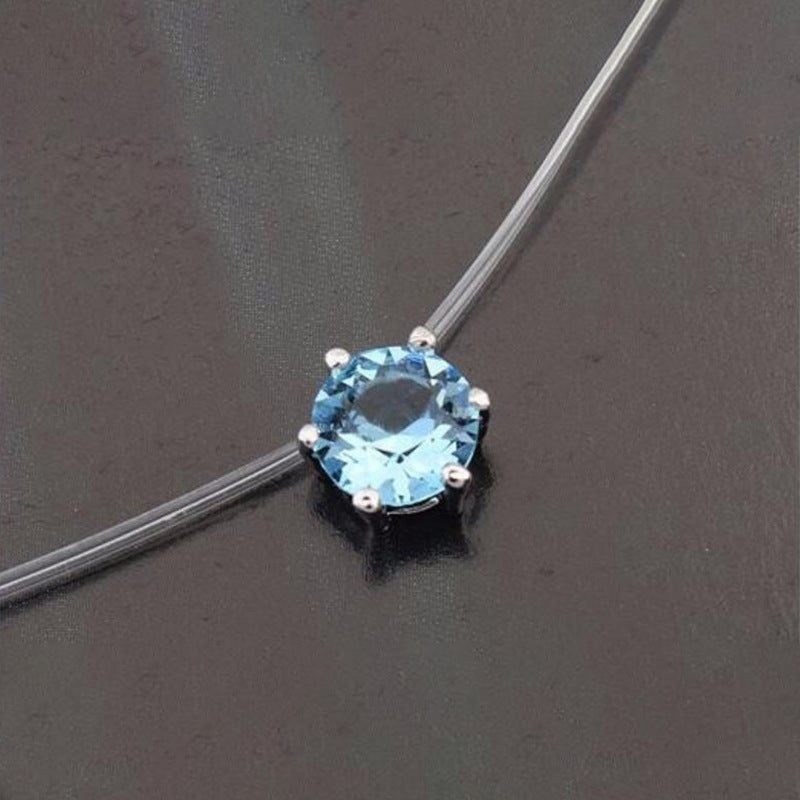 Damen Halskette mit funkelndem Kristallanhänger Shop Nory