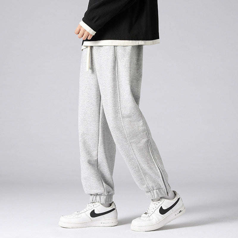 Herren weite Jogginghose mit seitlichem Reißverschluss‑Schlitz, elastischem Bund & Kordelzug Shop Nory