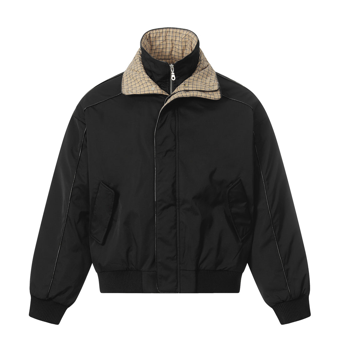 Unisex Kurzblouson mit hohem Doppelkragen und kariertem Innenfutter Shop Nory