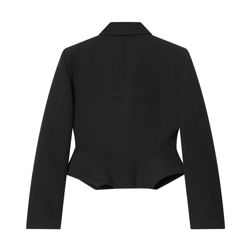 Damen Kurzblazer im Sculpted‑Look mit Wiener Nähten und figurformender Silhouette Shop Nory