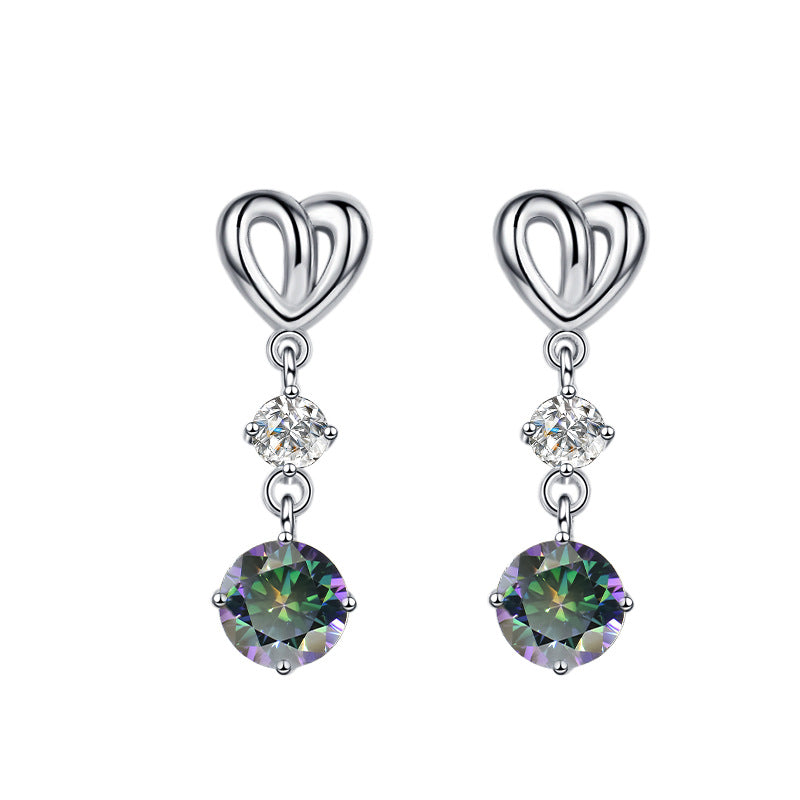 Damen Ohrhänger mit herzlichem Design und strahlendem Zirkonia Shop Nory