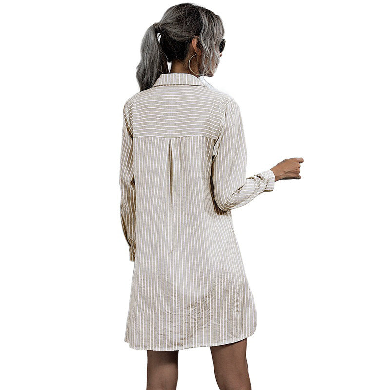 Damen Lässiges Hemdblusenkleid mit Schnürung Shop Nory