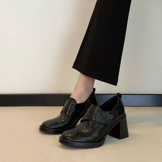 Damen Monkstrap-Loafer mit breitem Riemen und skulpturiertem Blockabsatz Shop Nory