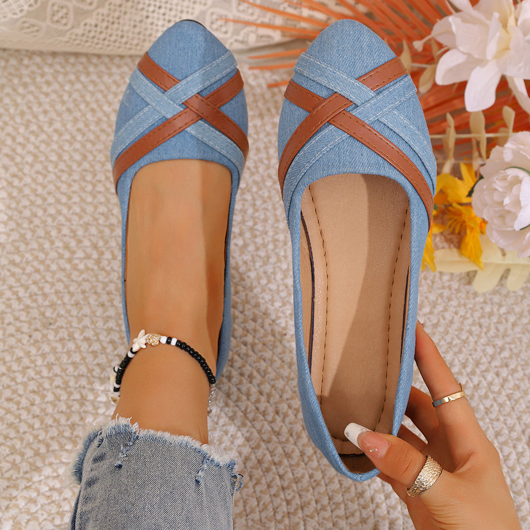 Damen Ballerinas mit eleganten Flecht-Details und hochwertiger Textiloberfläche Shopnory