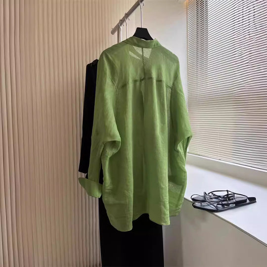 Damen Leichte und luftige Bluse aus reinem Leinen Shop Nory