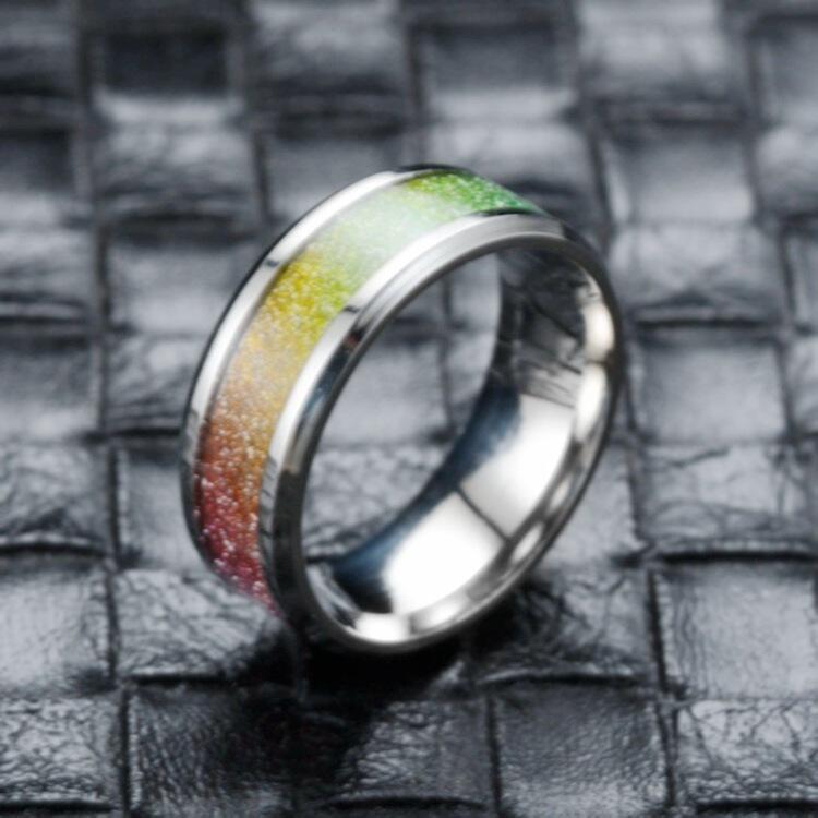 Herren Ring mit stylischem mehrfarbigem Glitzermuster Shop Nory