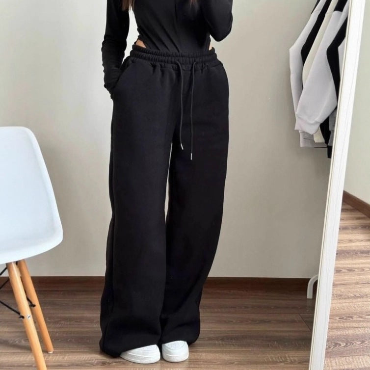 Unisex nan locker fallende Loungehose mit elastischem Kordelbund, Eingrifftaschen und geradem Bein Shop Nory