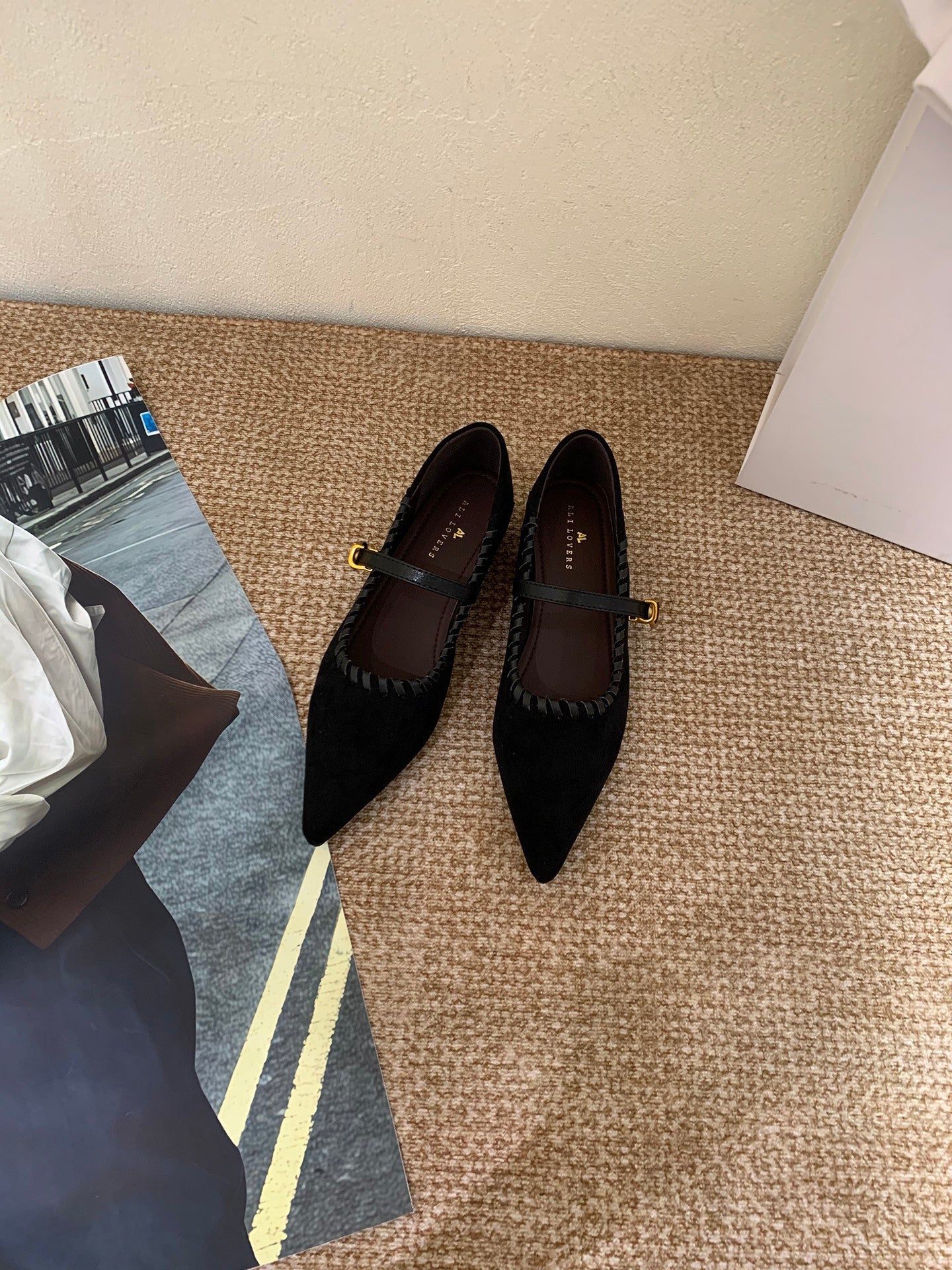 Damen elegante Schnürpumps mit modischem Riemen und spitzem Fußteil
