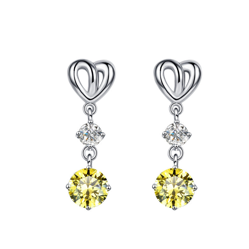 Damen Ohrhänger mit herzlichem Design und strahlendem Zirkonia Shop Nory