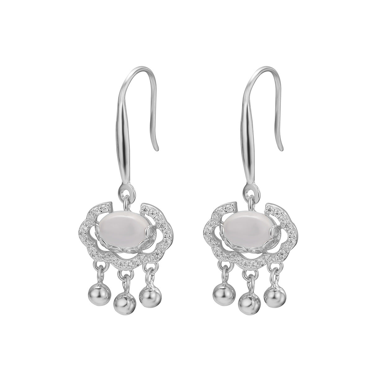 Damen Ohrhänger mit eleganten Perlenakzenten und funkelnden Zirkonia Shop Nory