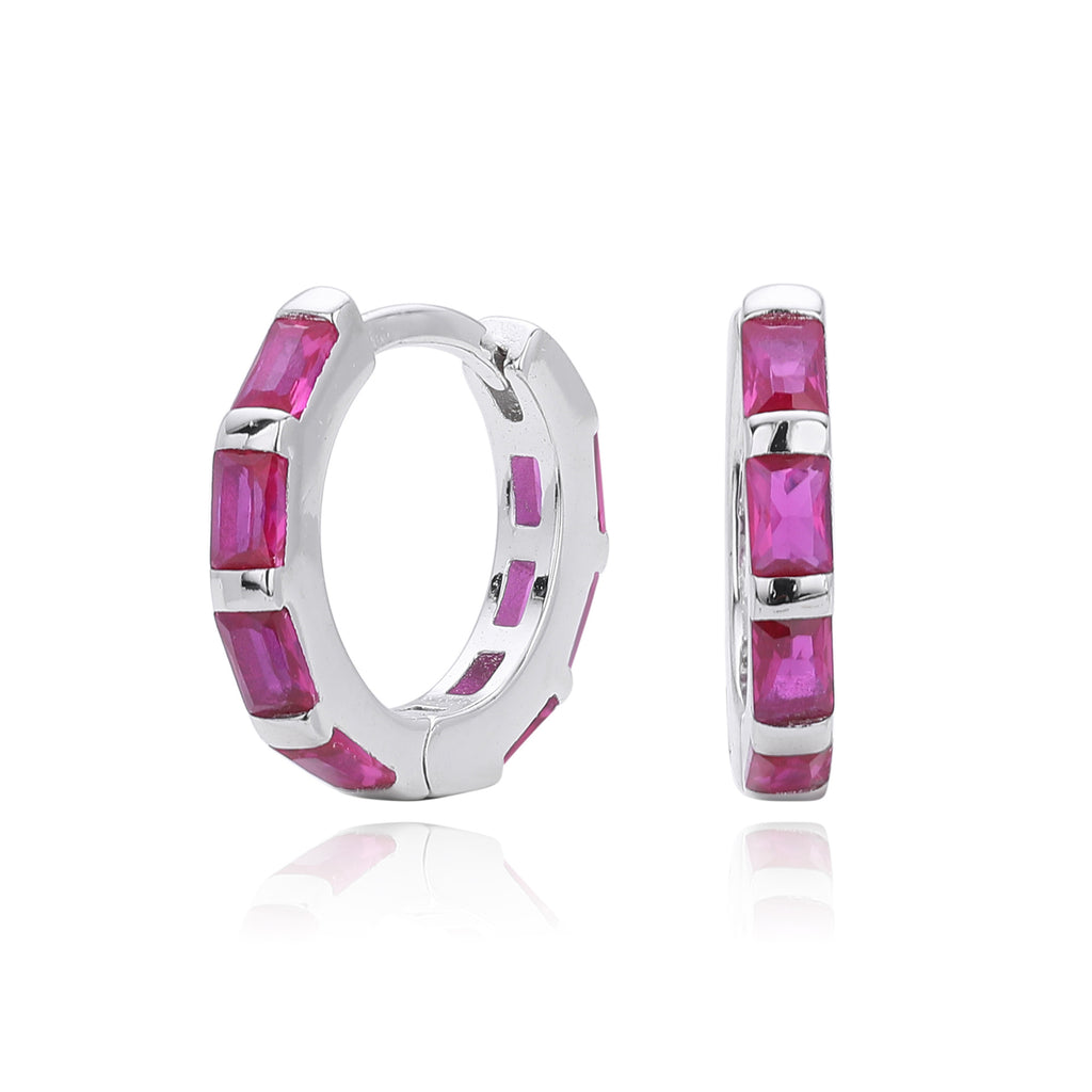 Damen Creolen mit eleganten Zirkon-Akzenten aus 925 Sterling Silber Shop Nory