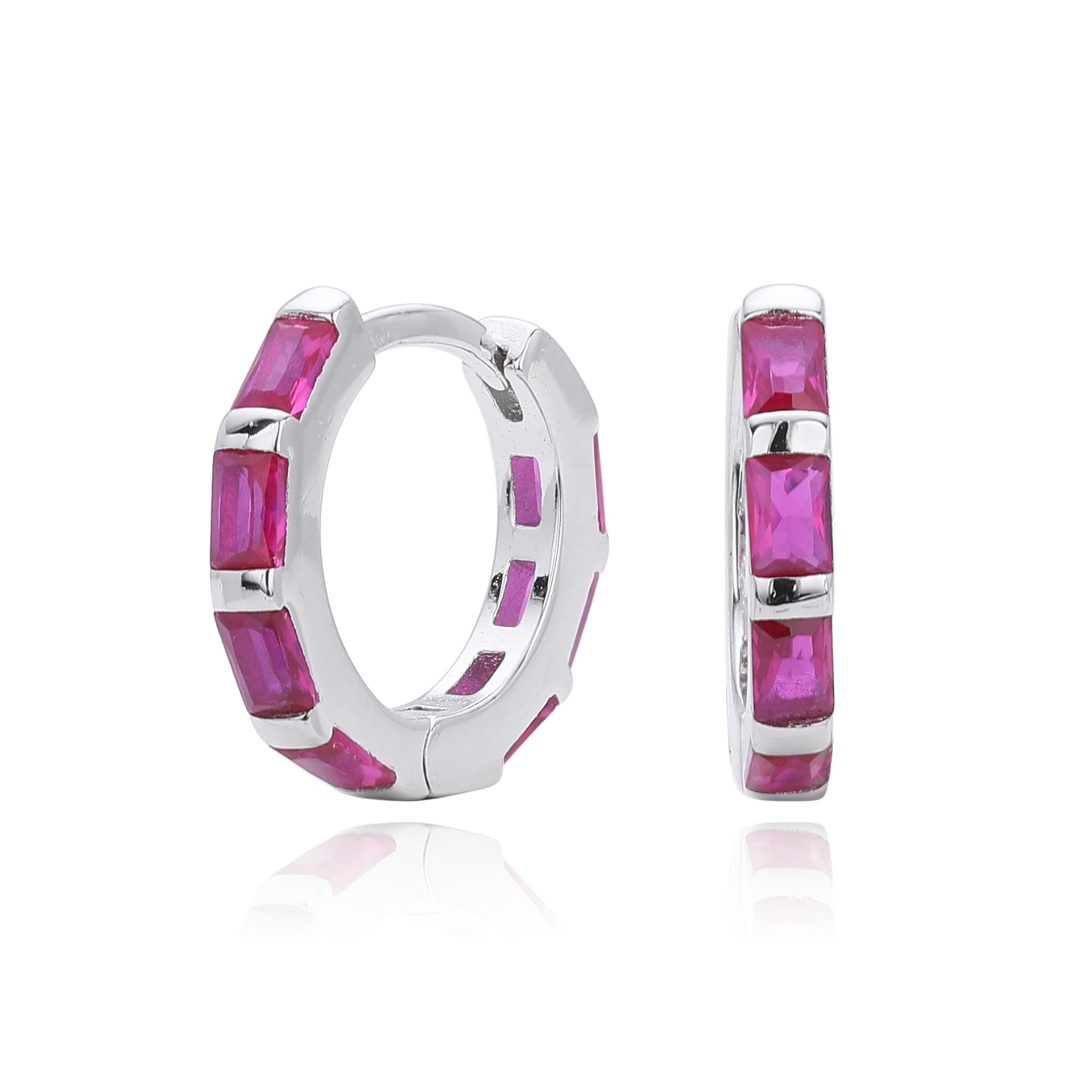 Damen Creolen mit eleganten Zirkon-Akzenten aus 925 Sterling Silber Shop Nory