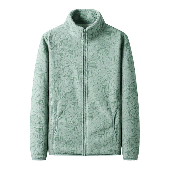 Damen Fleecejacke mit durchgehendem Reißverschluss und floraler Jacquard-Struktur Shop Nory