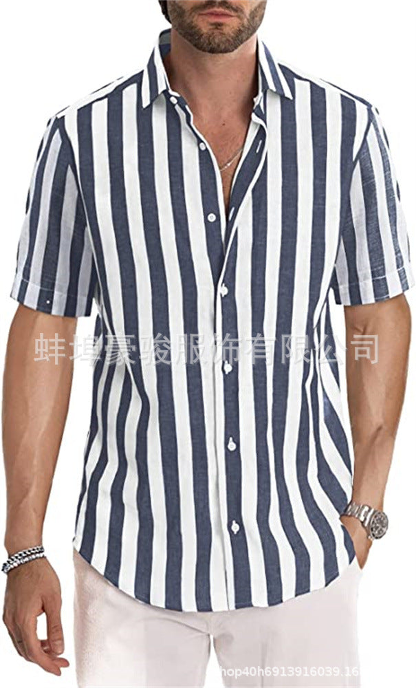 Herren Hemd mit gestreiftem Revers