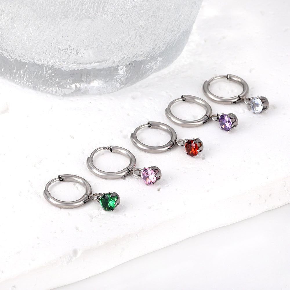 Damen Hängende Ohrringe mit funkelnden Zirkonia-Anhängern Shop Nory