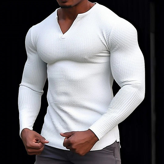 Herren Langarmshirt mit strukturiertem Design