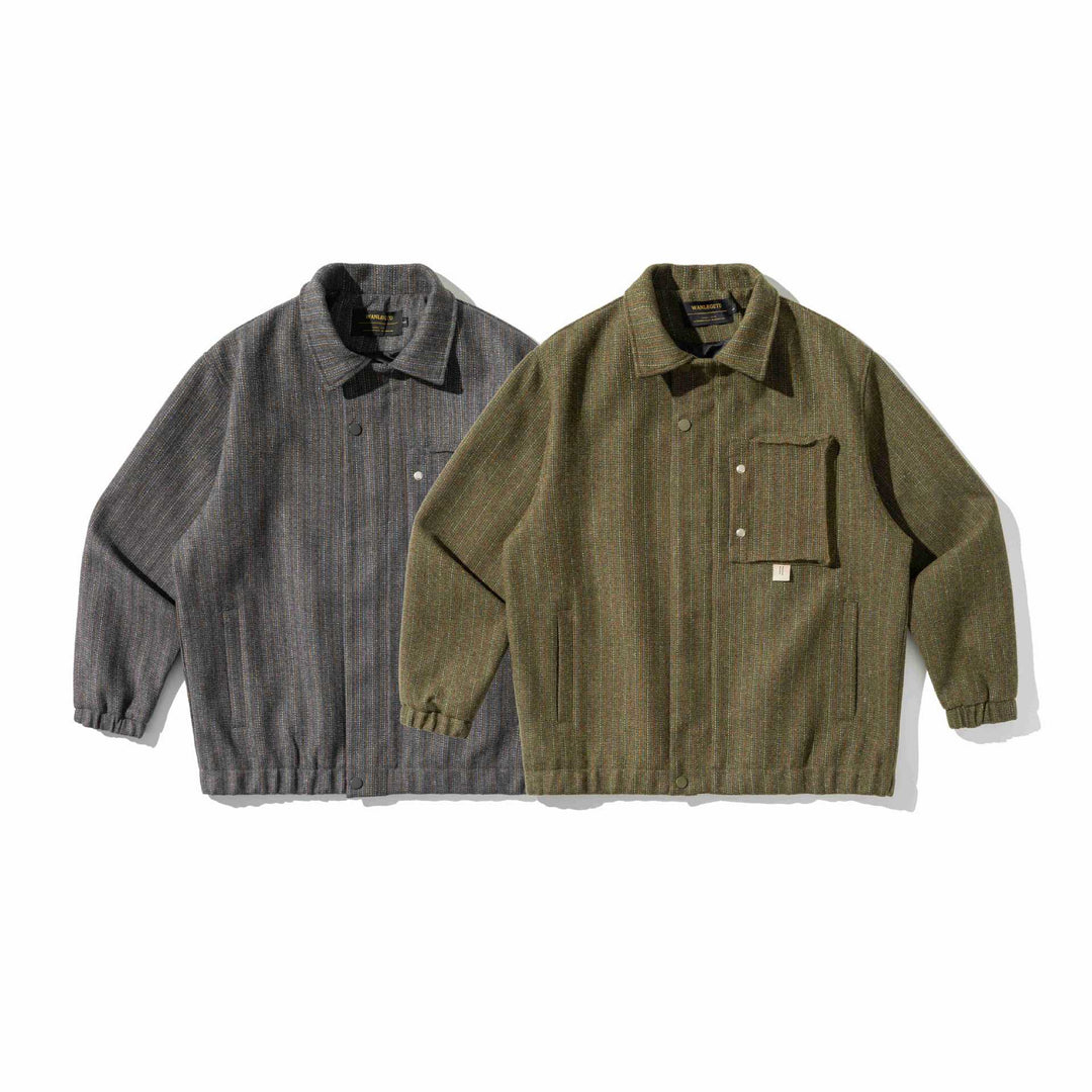 Unisex Strukturierter Overshirt‑Blouson aus gewobener Wollmischung mit Druckknopf‑Front Shop Nory