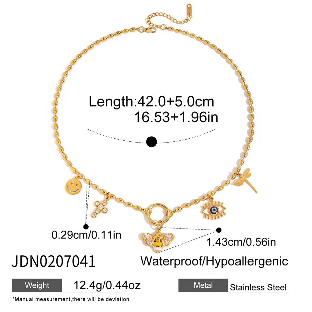 Damen Halskette mit einzigartigem Charm-Design aus hypoallergenem Edelstahl Shop Nory