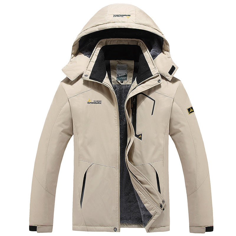 Herren Wasser- und winddichte Softshell-Outdoorjacke mit Teddyfleece-Innenfutter und Kapuze Shop Nory