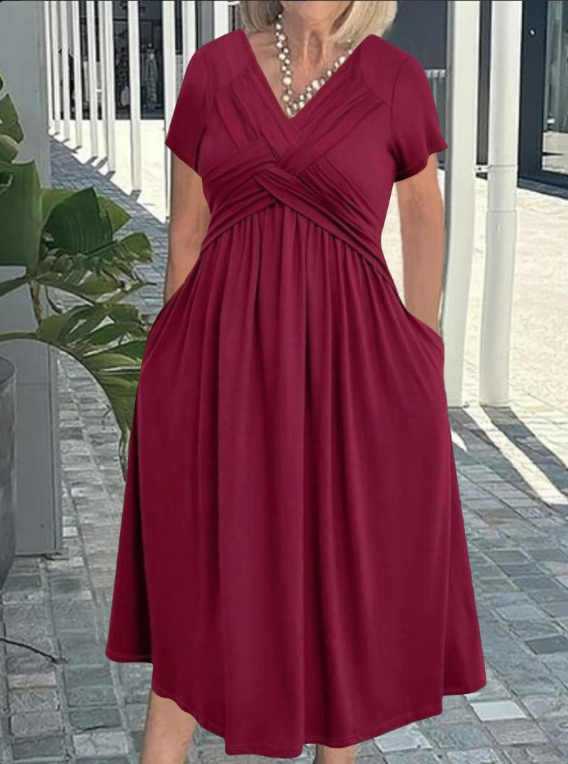 Damen Jumpsuit mit figurbetontem Wickeldesign und elegantem V-Ausschnitt