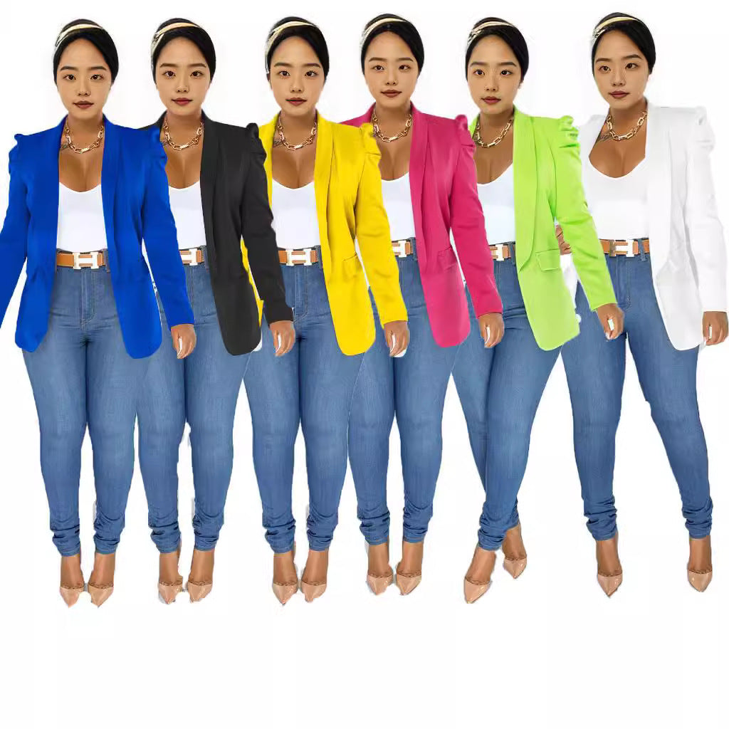 Damen taillierter Blazer mit strukturierten Schulterdetails und offenem Revers Shop Nory