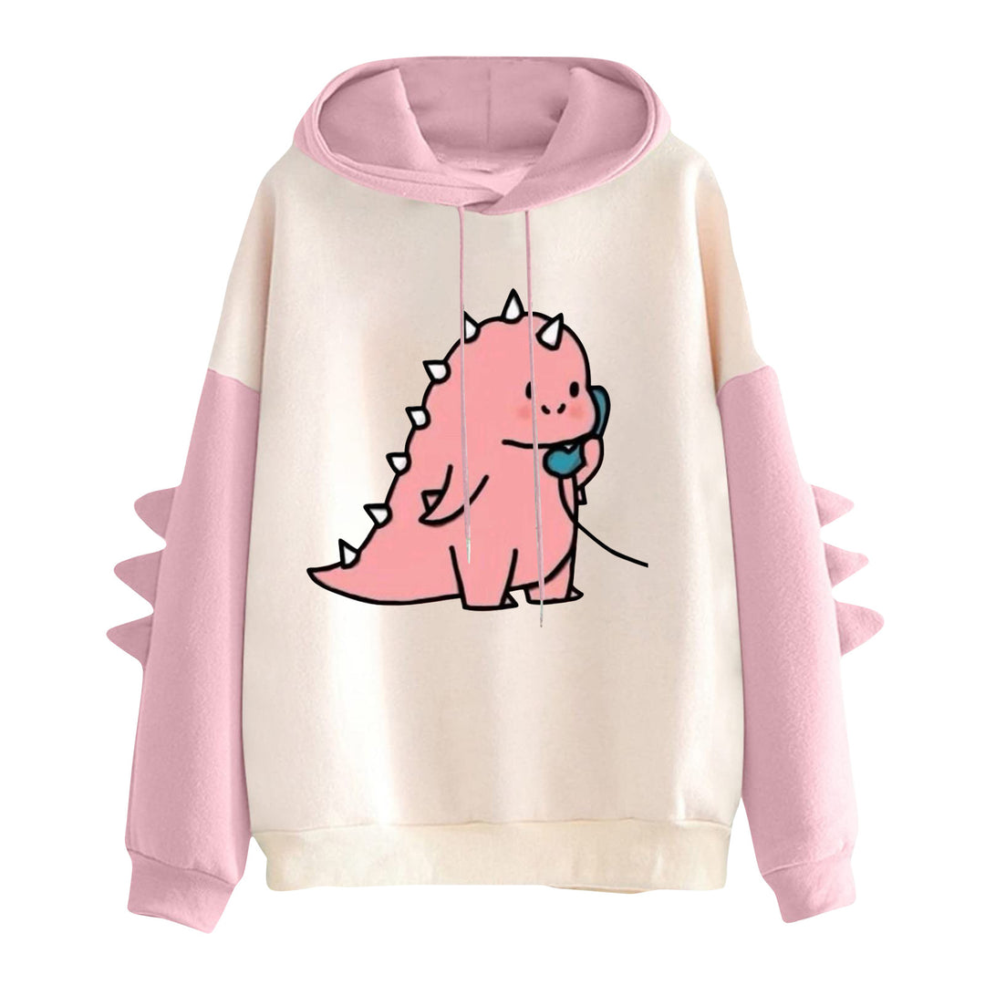Damen nan Kapuzenpullover mit niedlichem Frosch-Motiv, Kängurutasche und volumigen Ärmelapplikationen Shop Nory
