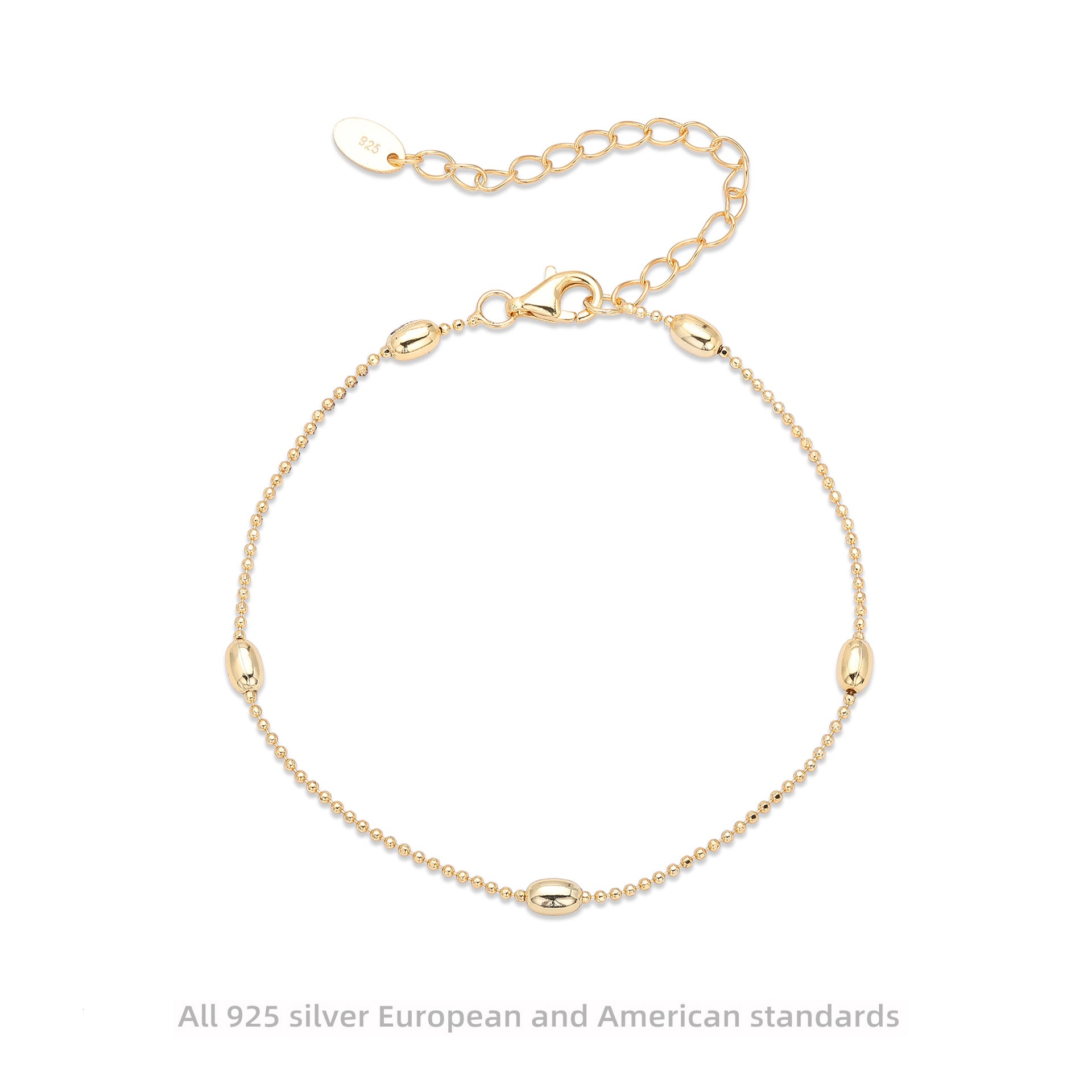 Damen Armband aus 925 Sterling Silber mit eleganten goldfarbenen Akzenten Shop Nory