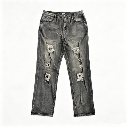 Herren Modische Destroyed Jeans mit kreativen Patches Shop Nory