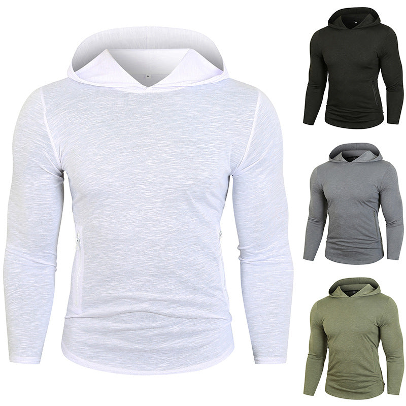 Herren Sportlicher Kapuzenpullover mit funktionalen Reißverschlusstaschen