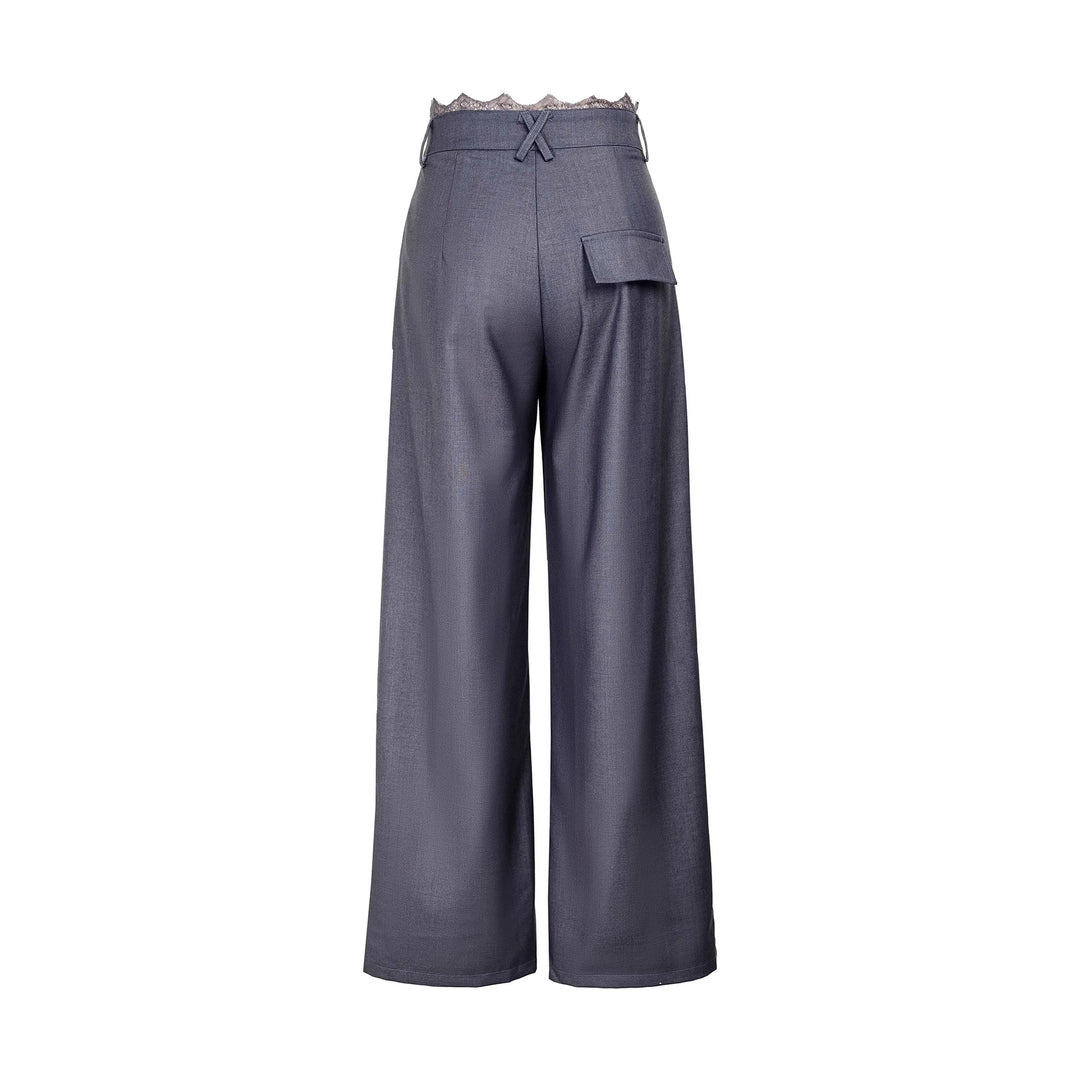 Damen Stylische High-Waist-Hose mit dekorativem Bund Shop Nory