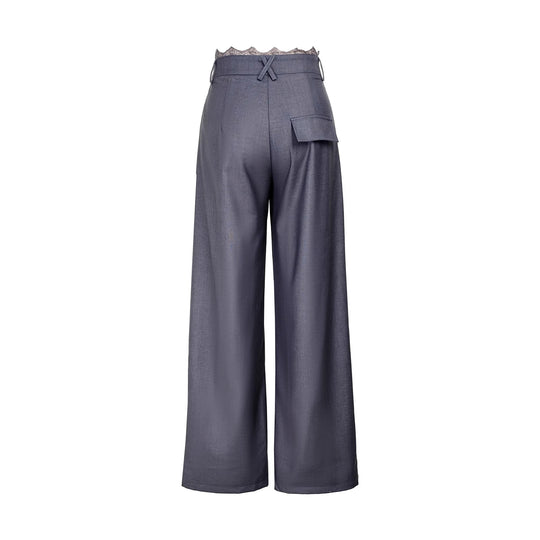 Damen Stylische High-Waist-Hose mit dekorativem Bund Shop Nory