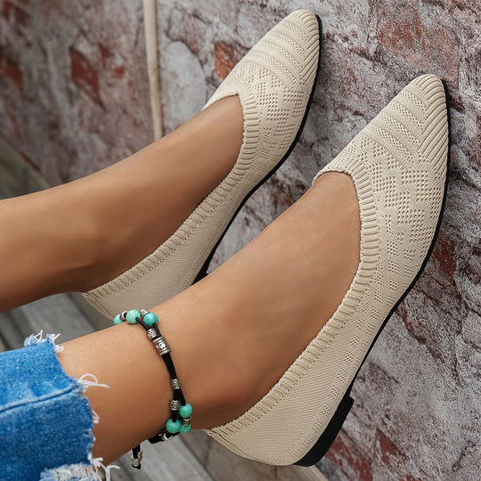 Damen Ballerinas mit kreativem Hahnentrittmuster und flexiblem Fußbett