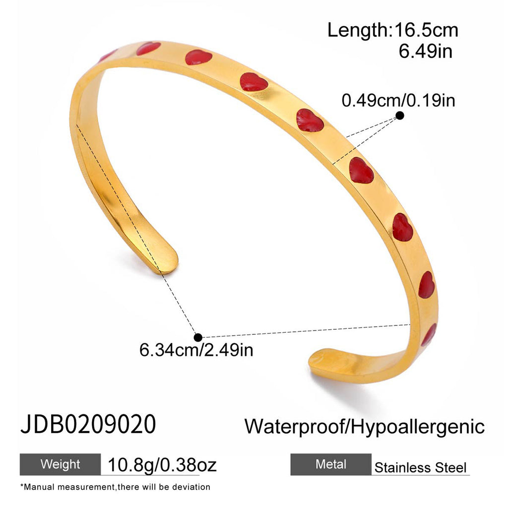 Damen Offenes Armband mit Herzen und hypoallergenen Eigenschaften Shop Nory