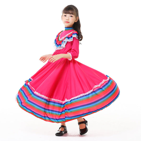 Mädchen Tracht Kleid mit buntem Saum Shop Nory