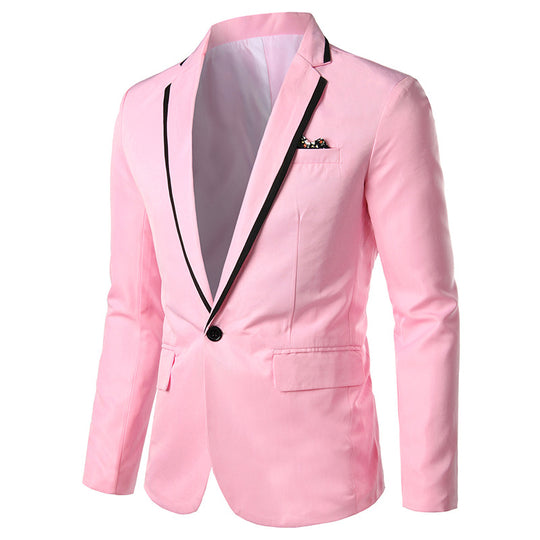 Herren Elegantes Smoking-Sakko mit kontrastpaspel, Schalkragen und Ein-Knopf-Verschluss Shop Nory