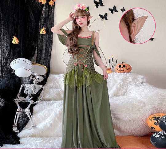 Mädchen Feenkostüm mit luftigen Ärmeln und floralem Design Shop Nory