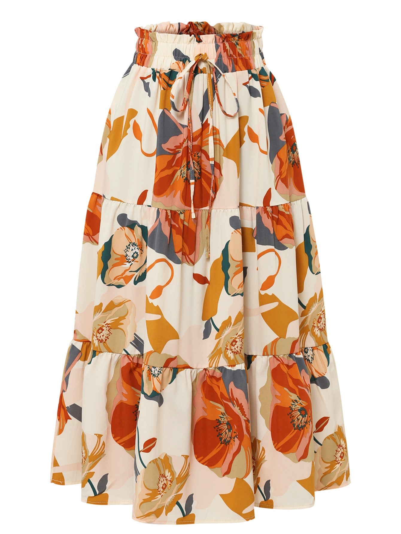 Damen Maxi-Rock mit Blumenmuster