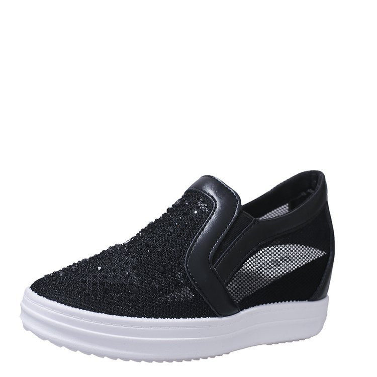 Damen Keil-Sneaker mit Glitzersteinen und atmungsaktivem Mesh Shop Nory