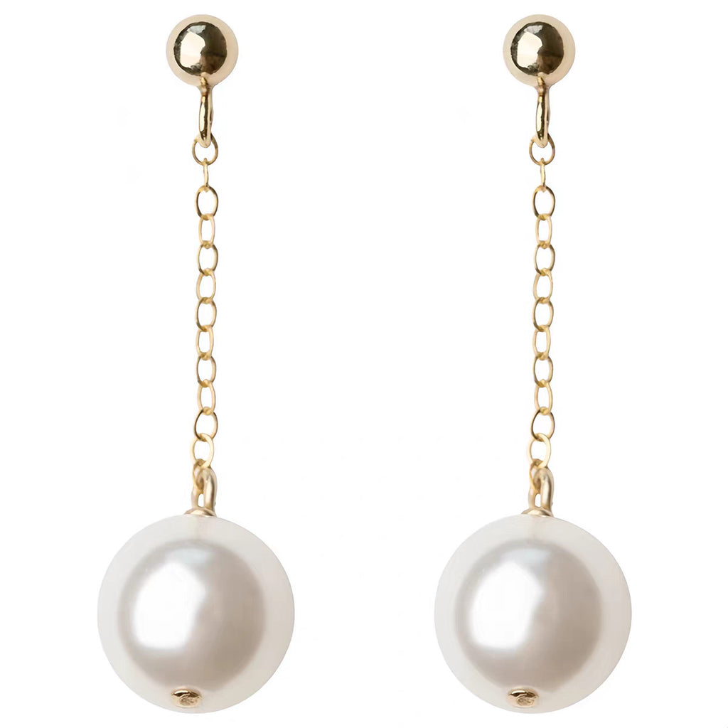 Damen zarte Kettenohrringe mit Perlen Shop Nory