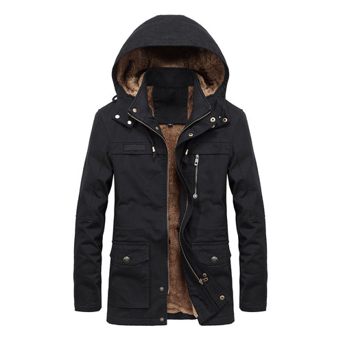 Herren Thermo-Canvas-Parka mit Teddyfleece-Innenfutter und Windschutzleiste Shop Nory