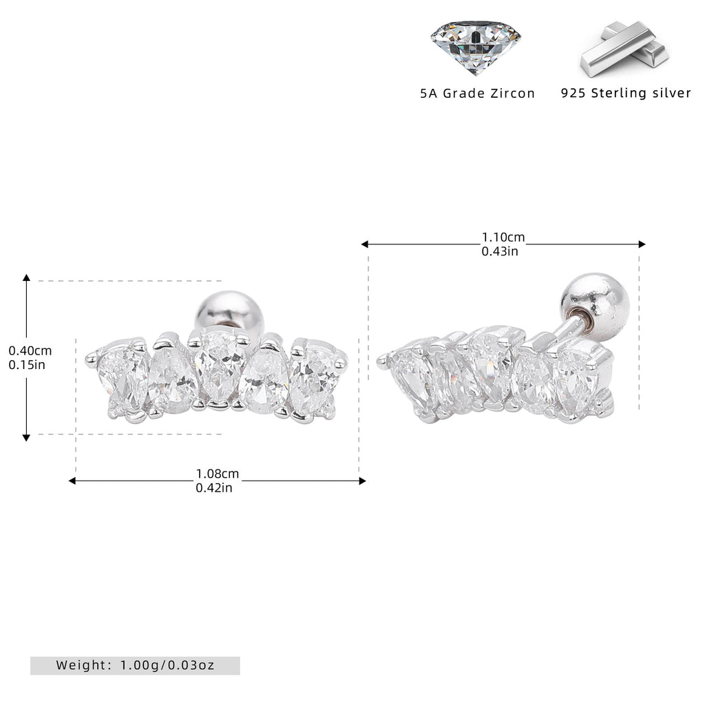 Damen Ohrstecker mit luxuriösem Zirkonbesatz aus hochwertigem 925 Sterling Silber Shop Nory
