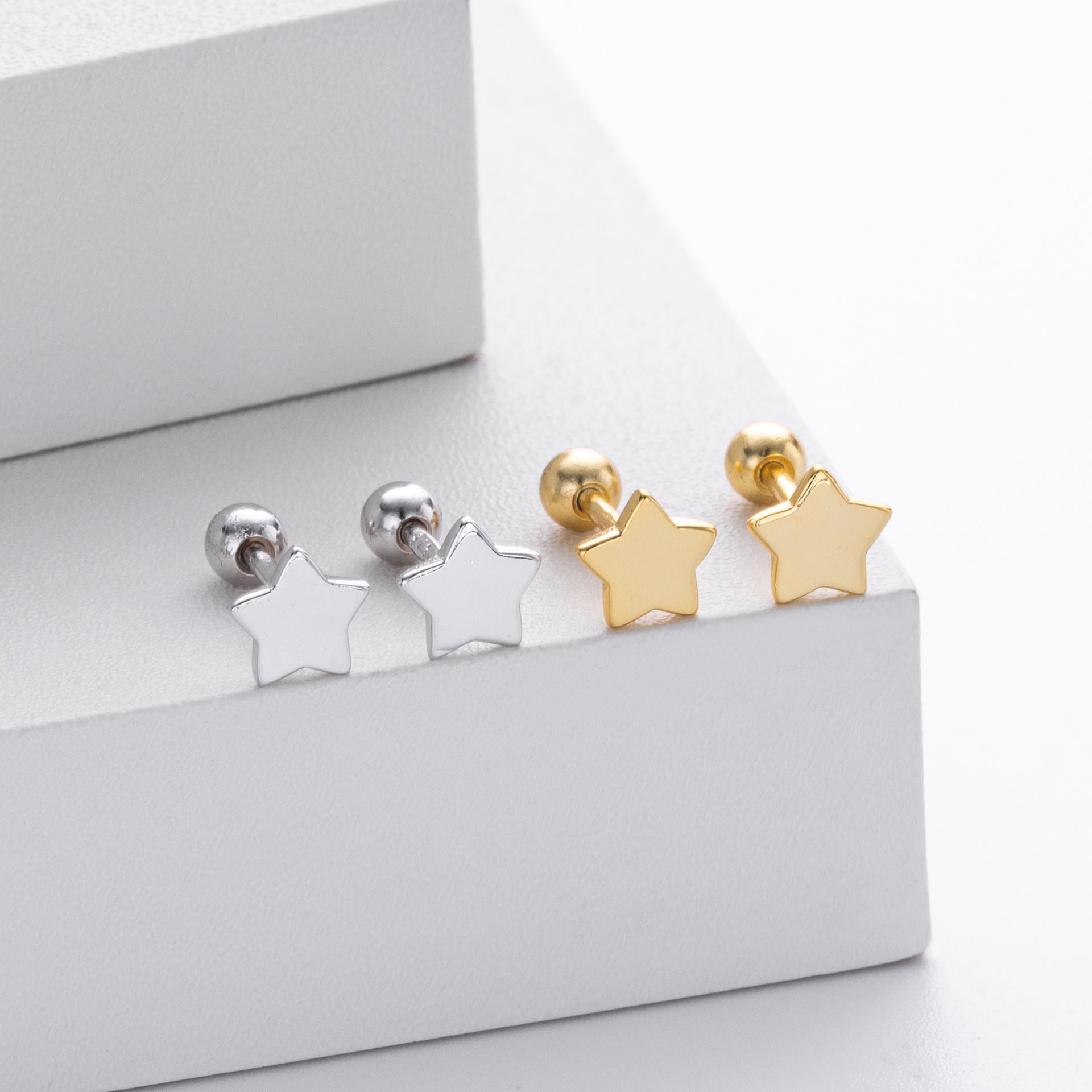 Damen Ohrstecker in funkelndem Sternen-Design aus 925 Sterling Silber Shop Nory