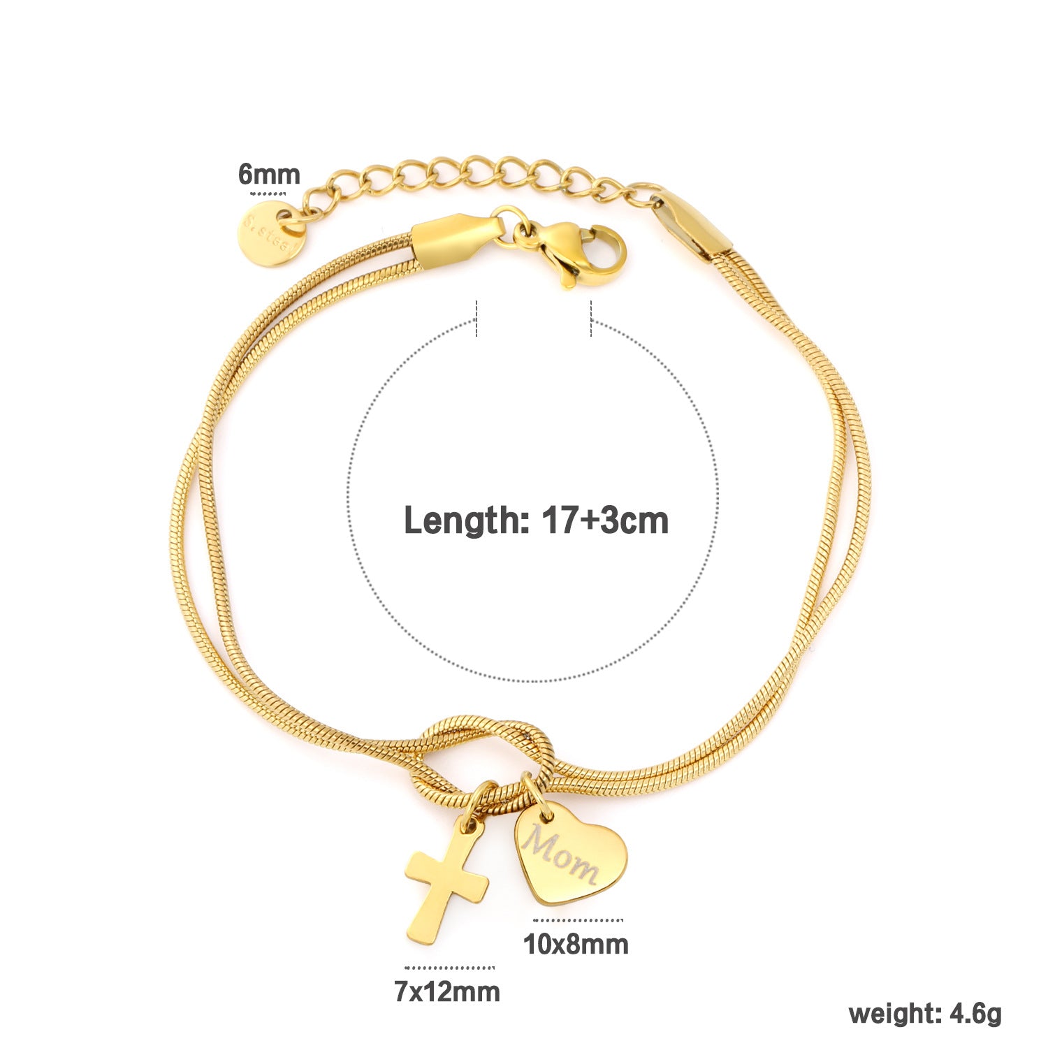 Damen Armband mit personalisierten Anhängern und verstellbarem Verschluss Shop Nory