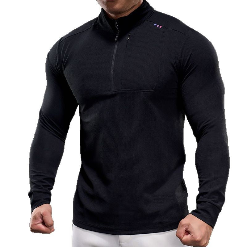 Herren Slim-Fit Thermo-Longsleeve mit Stehkragen und Brustreißverschluss Shop Nory
