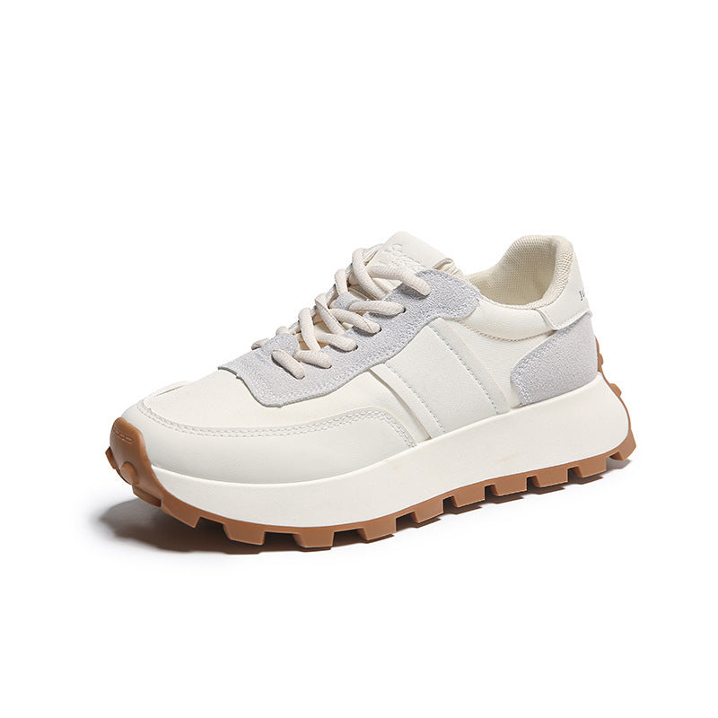 Damen Plateau-Casual-Sneaker mit profiliertem Gum-Profil und Velours-Overlays Shopy Nory